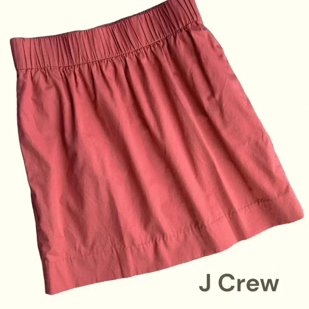 J CREW | NWOT | COTTON SATEEN WIDE ELASTIC WAIST SKIRT | SIZE: 2